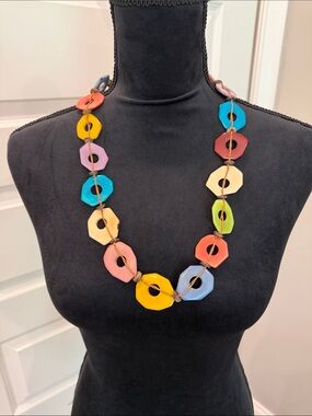 Multicolor Geometric  Link Necklace for Women